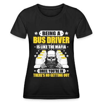 Busfahrer Bus Driver Busman Schulbusfahrer - Frauen Funktions-T-Shirt - Schwarz - Vorne - AI Model Female 172 light (172cm)