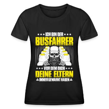 Busfahrer Bus Driver Busman Schulbusfahrer - Frauen Funktions-T-Shirt - Schwarz - Vorne - AI Model Female 172 light (172cm)