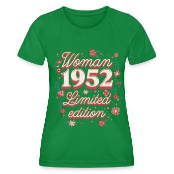 Birthday Woman born in 1952 Woman 70 years - Women's Functional T-Shirt - kelly green - Front - AI Model Female 172 dark (172cm)