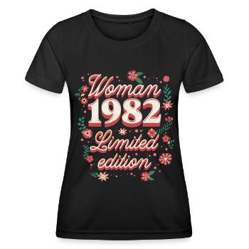 Geburtstagsfrau Jahrgang 1982 Frau 40 Jahre - Frauen Funktions-T-Shirt - Schwarz - Vorne - AI Model Female 172 light (172cm)
