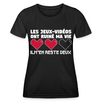Les Jeux-Vidéos ont ruiné ma vie. - T-shirt sport Femme - noir - Devant - AI Model Female 172 light (172cm)