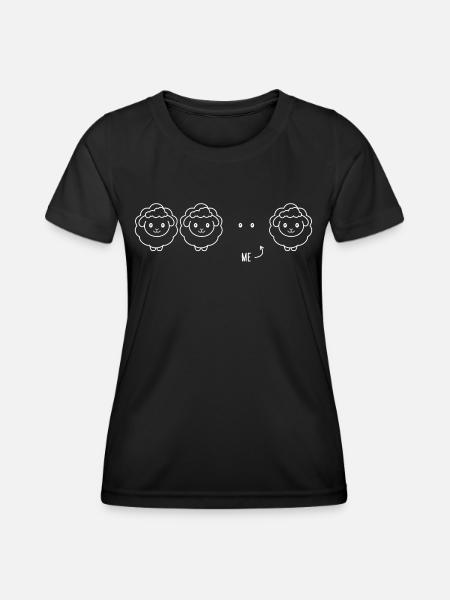 Funny Sheep - Eyes - Me - Black Sheep - Women's Functional T-Shirt - black