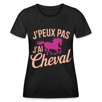 I can't, I have pink horse - Women's Functional T-Shirt - black - Front - AI Model Female 172 light (172cm)