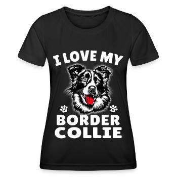 Ich Liebe mein Border Collie - Frauen Funktions-T-Shirt - Schwarz - Vorne - AI Model Female 172 light (172cm)