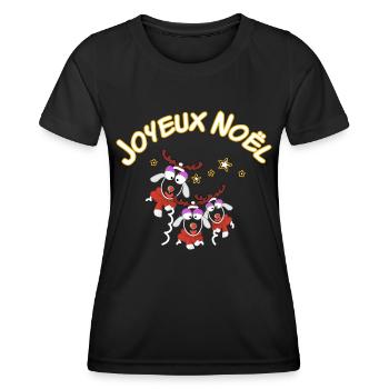 Joyeux Noël les copines - T-shirt sport Femme - noir - Devant - AI Model Female 172 light (172cm)