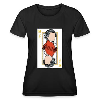 Mozart carte musique Note blanc cool cadeau - T-shirt sport Femme - noir - Devant - AI Model Female 172 light (172cm)