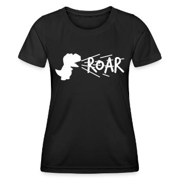 Dinosaur Roaring Dino White Funny Gift - Women's Functional T-Shirt - black - Front - AI Model Female 172 light (172cm)