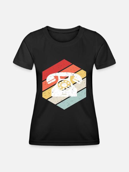Phone Retro Vintage - Women's Functional T-Shirt - black