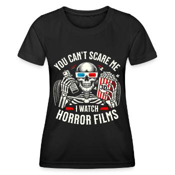 Horror films lover funny gift - Women's Functional T-Shirt - black - Front - AI Model Female 172 light (172cm)
