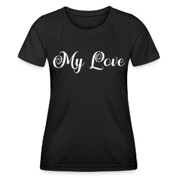 My love - Mon amour - Valentine's Day gift. - Women's Functional T-Shirt - black - Front - AI Model Female 172 light (172cm)