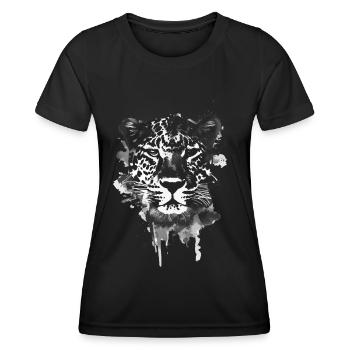 Léopard - T-shirt sport Femme - noir - Devant - AI Model Female 172 light (172cm)