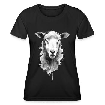 Schaf - Frauen Funktions-T-Shirt - Schwarz - Vorne - AI Model Female 172 light (172cm)