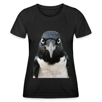 Elster - Frauen Funktions-T-Shirt - Schwarz - Vorne - AI Model Female 172 light (172cm)