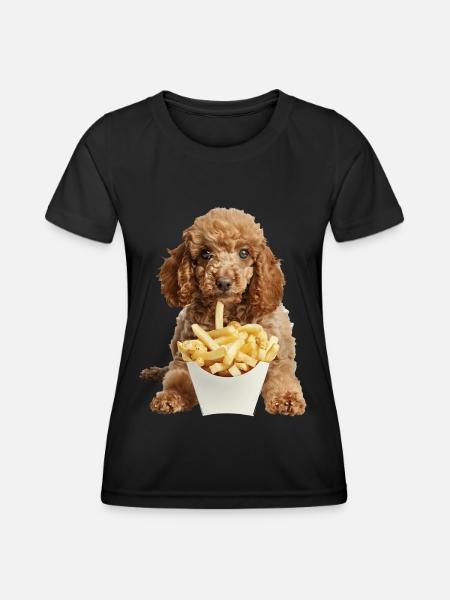 Pudel - Frauen Funktions-T-Shirt - Schwarz