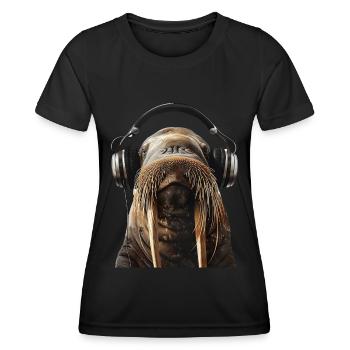 Walross - Frauen Funktions-T-Shirt - Schwarz - Vorne - AI Model Female 172 light (172cm)