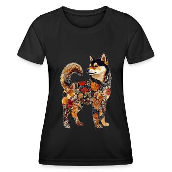 Shiba Inu - Frauen Funktions-T-Shirt - Schwarz - Vorne - AI Model Female 172 light (172cm)