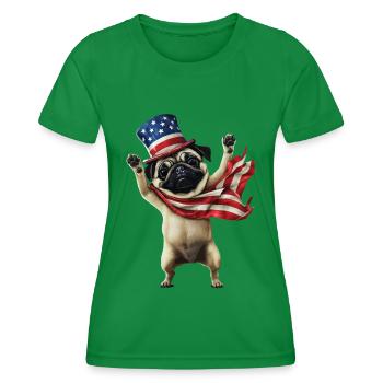 Mops - Frauen Funktions-T-Shirt - Kelly Green - Vorne - AI Model Female 172 dark (172cm)