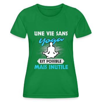 Yoga - T-shirt sport Femme - vert - Devant - AI Model Female 172 dark (172cm)