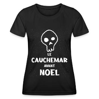 Le cauchemar avant le Noël - T-shirt sport Femme - noir - Devant - AI Model Female 172 light (172cm)