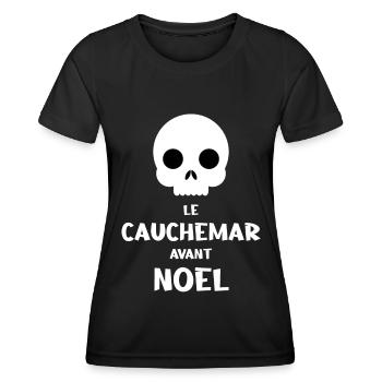 Le cauchemar avant le Noël - T-shirt sport Femme - noir - Devant - AI Model Female 172 light (172cm)