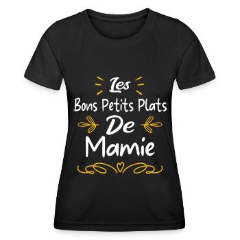 les bons ptits plats de mamie - T-shirt sport Femme - noir - Devant - AI Model Female 172 light (172cm)