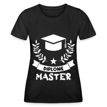 Diplôme Master. - T-shirt sport Femme - noir - Devant - AI Model Female 172 light (172cm)