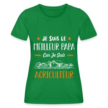 je suis le meilleur papa car je suis agriculteur. - T-shirt sport Femme - vert - Devant - AI Model Female 172 dark (172cm)