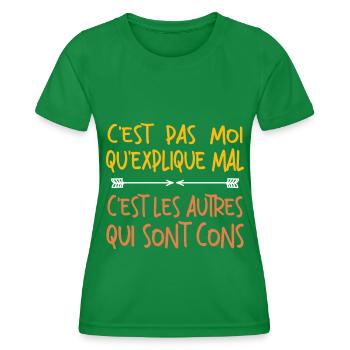 C'est Pas Moi Qui explique Mal - T-shirt sport Femme - vert - Devant - AI Model Female 172 dark (172cm)