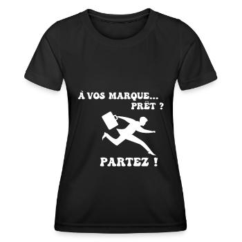 À vos marques.. Prêts? Partez! - T-shirt sport Femme - noir - Devant - AI Model Female 172 light (172cm)