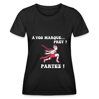 À vos marques.. Prêts? Partez! - T-shirt sport Femme - noir - Devant - AI Model Female 172 light (172cm)