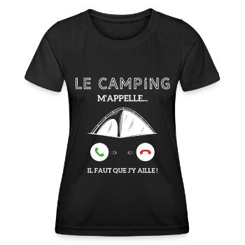 le campagne m'appelle il faut que j'y aille! - T-shirt sport Femme - noir - Devant - AI Model Female 172 light (172cm)