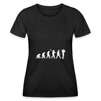 évolution, père, - T-shirt sport Femme - noir - Devant - AI Model Female 172 light (172cm)