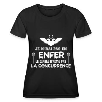JE N'IRAI PAS EN ENFER - T-shirt sport Femme - noir - Devant - AI Model Female 172 light (172cm)