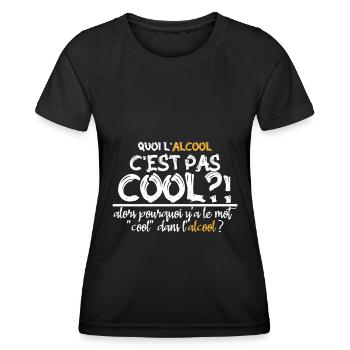quoi l alcool c est pas cool - T-shirt sport Femme - noir - Devant - AI Model Female 172 light (172cm)