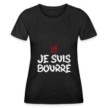 surprise je suis bourré - T-shirt sport Femme - noir - Devant - AI Model Female 172 light (172cm)