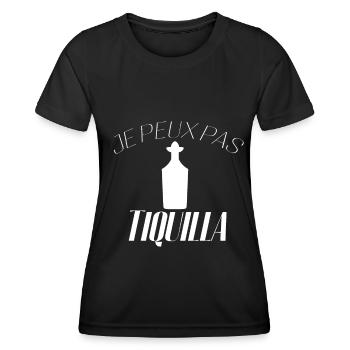 Je peux pas j'ai Tequila - T-shirt sport Femme - noir - Devant - AI Model Female 172 light (172cm)