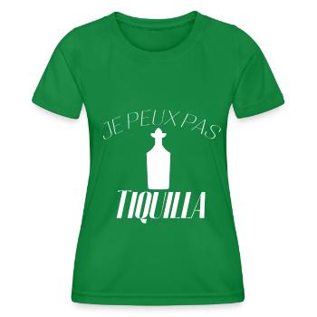 Je peux pas j'ai Tequila - T-shirt sport Femme - vert - Devant - AI Model Female 172 dark (172cm)