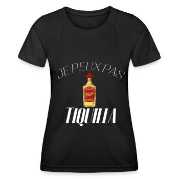 Je peux pas j'ai Tequila - T-shirt sport Femme - noir - Devant - AI Model Female 172 light (172cm)