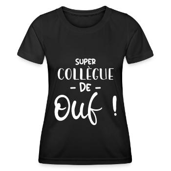 Super Collègue De Ouf - T-shirt sport Femme - noir - Devant - AI Model Female 172 light (172cm)