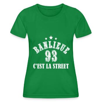 banlieue 93 c'est la street - T-shirt sport Femme - vert - Devant - AI Model Female 172 dark (172cm)
