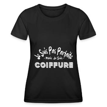 JE SUIS COIFFEUR - T-shirt sport Femme - noir - Devant - AI Model Female 172 light (172cm)