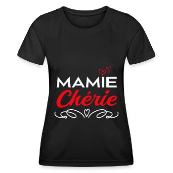 Mamie chérie - T-shirt sport Femme - noir - Devant - AI Model Female 172 light (172cm)