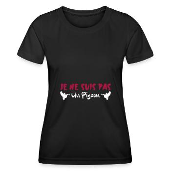 je ne suis pigeon - T-shirt sport Femme - noir - Devant - AI Model Female 172 light (172cm)