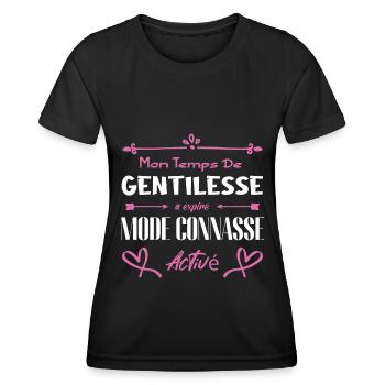 Mon temps de gentillesse a expiré - T-shirt sport Femme - noir - Devant - AI Model Female 172 light (172cm)