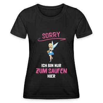 PARTY T-SHIRT JUNGGESELLINNENABSCHIED BIERZELT - Frauen Funktions-T-Shirt - Schwarz - Vorne - AI Model Female 172 light (172cm)