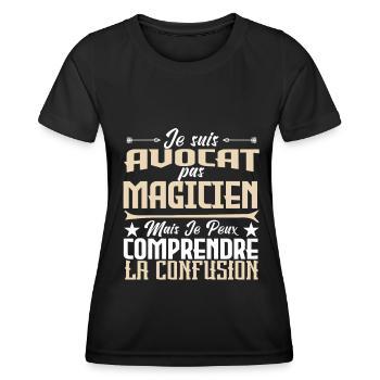 Je suis Avocat pas Magicien - T-shirt sport Femme - noir - Devant - AI Model Female 172 light (172cm)