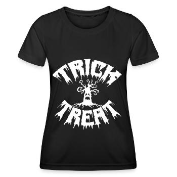 trick treat, Halloween. - T-shirt sport Femme - noir - Devant - AI Model Female 172 light (172cm)