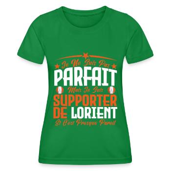 je ne suis pas parfait, supporteur de Lorient. - T-shirt sport Femme - vert - Devant - AI Model Female 172 dark (172cm)