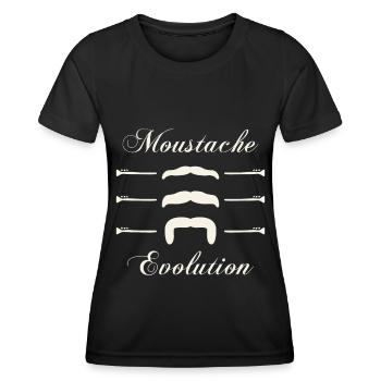 moustaches évolution, Idée cadeau d'élégance. - T-shirt sport Femme - noir - Devant - AI Model Female 172 light (172cm)