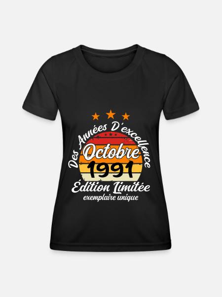 les années d'excellences octobre 1991. - T-shirt sport Femme - noir